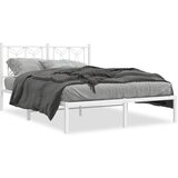 vidaXL Kovinski posteljni okvir z vzglavjem bel 140x200 cm | Shoptok.si