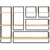  6-dijelni set zidnih polica boja hrasta od konstruiranog drva | shoptok.hr