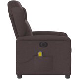  Električni masažni naslonjač od tkanine tamnosmeđi | shoptok.hr
