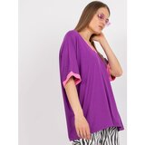 Fashion Hunters Violet and pink viscose casual blouse Cene