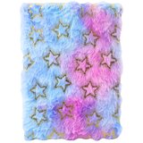 Plišani notes s linijama, zlatne zvijezde, pastelni A5, 80 listova | shoptok.hr