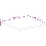 Stolna ploča 60 x 60 x 2,5 cm masivno drvo manga sa živim rubom | shoptok.hr