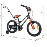  Dječji bicikl guralica Tiger 16" crni-narančasti-tirkizni | shoptok.hr