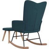 vidaXL Stolica za ljuljanje s osloncem za noge plava baršunasta | shoptok.hr