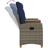  Rekreativna klupa s stolom Siva i tamnoplava 126 x 65 x 112 cm - siva i modra | shoptok.hr