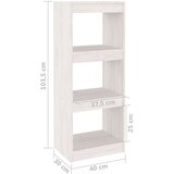 vidaXL knjižna omara za razdelitev prostora bela 40x30x103,5 cm | Shoptok.si
