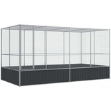 vidaXL Kavez za ptice s produžetkom srebrni 418x207x212 cm čelični | shoptok.hr