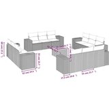  13-dijelni set vrtnih sofa s jastucima poliratan crni | shoptok.hr