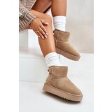 Boto Women's Suede Snow Boots on Platform Above Ankle Beige Rianaella | Shoptok.si
