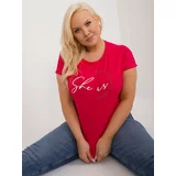 Fashion Hunters Red women's plus size T-shirt with inscription