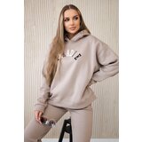 Kesi Cotton set with embroidered Paradise inscription dark beige | Shoptok.si