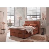 MID.YOU POSTELJA Z VZMETNICO 140 cm x 200 cm , tekstil, leseni material barve konjaka | Shoptok.si