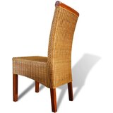  Jedilni stoli 2 kosa rjavi naravni ratan, (20699757) | Shoptok.si