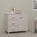  Komoda bijela 90 x 40 x 80 cm od masivne borovine | shoptok.hr