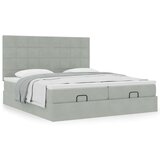 vidaXL Otomanski posteljni okvir z vzmetnicami siv 180x200cm žamet | Shoptok.si