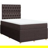 vidaXL Box spring postelja z vzmetnico temno rjav 120x200 cm blago, (21305978) | Shoptok.si