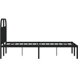  Metalni okvir za krevet s uzglavljem crni 120x190 cm | shoptok.hr