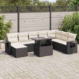vidaXL 9-dijelni set vrtnih sofa s jastucima crni od poliratana | shoptok.hr