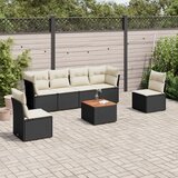  7-dijelni set vrtnih sofa od poliratana s jastucima crni | shoptok.hr