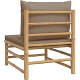 Srednja vrtna sofa od bambusa sa smeđesivim jastucima | shoptok.hr