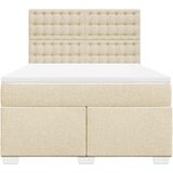  Krevet s oprugama i madracem krem 140 x 190 cm od tkanine | shoptok.hr