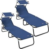 vidaXL Zložljiv ležalnik 2 pcs Modra 190 x 57 x 81 cm oxford, (5000269161) | Shoptok.si