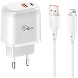  Kucni punjac KONFULON JK82 + DC64 PD 20W, QC 18W, sa kablom USB na Lightning beli Cene