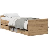 vidaXL Krevetni Okvir bez Madraca Umjetnički Hrast 75x190 cm Konstruirano Drvo | shoptok.hr