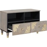 TV ormar s ladicama Siva 70 x 33 x 46 cm Čvrsto drvo manga | Eponuda.com