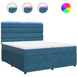 vidaXL Krevet s oprugama i madracem plavi 200x200 cm baršunasti | shoptok.hr