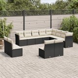  12-dijelni set vrtnih sofa od poliratana s jastucima crni | shoptok.hr