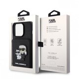 Licensed Karl Lagerfeld Karl Lagerfeld maska za iPhone 15 Pro SAFFIANO CARDSLOTS AND STAND K&C PATCH BLACK Cene