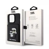 Karl Lagerfeld maska za iPhone 15 Pro SAFFIANO CARDSLOTS AND STAND K&C PATCH BLACK