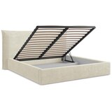 Makamii Bež tapecirani bračni krevet s prostorom za odlaganje s podnicom 140x200 cm Esala – | shoptok.hr