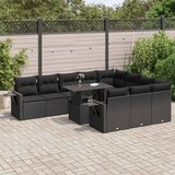 vidaXL 11-dijelni set vrtnih sofa od poliratana s jastucima crni | shoptok.hr