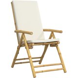  3-dijelni sklopivi bistro set s krem bijelim jastucima bambus | shoptok.hr