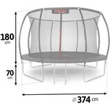  Vrtni profilirani trampolin 12 ft / 374 cm s unutarnjom zaštitnom mrežom Neo-Sport | shoptok.hr