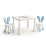 set za sobu sto i 2 stolice plava