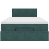 vidaXL Otomanski posteljni okvir z vzmetnico zelen 120x190 cm žamet, (21608084) | Shoptok.si