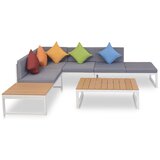  4-Dijelna vrtna garnitura s jastucima od aluminija i WPC-a | shoptok.hr