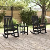 vidaXL vrtne gugalnice 2 kosi Črna 70x92x107,5 cm HDPE | Shoptok.si