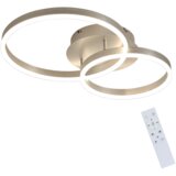 Nettlife sodobna zatemnilna LED stropna svetilka z 2 obročema, kovina in akril, srebrna, 59 cm, za dnevno sobo, z daljinskim upravljalnikom, (5000491466) Cene