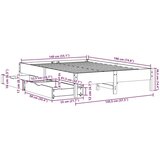 vidaXL Okvir kreveta bez madraca 140 x 190 cm od masivne borovine | shoptok.hr
