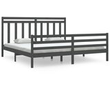  Okvir za krevet od masivnog drva sivi 200 x 200 cm | Eponuda.ba