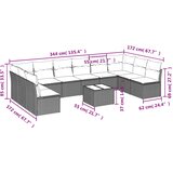  11-dijelni set vrtnih sofa poliratan s jastucima svijetlosivi | shoptok.hr