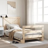 Maison Chic Posteljni okvir - Enojna postelja - Postelja za odrasle z vzglavjem 100x200 cm trdna borovina-J9269, (21759474) | Shoptok.si