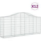  Lučne gabionske košare 12 kom 200x30x80/100cm pocinčano željezo | shoptok.hr