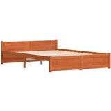  Konstrukcija postelje Voščeno rjava 140 x 200 cm Trdna borovina | Shoptok.si