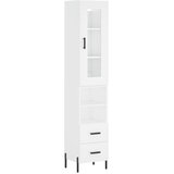  Visoka komoda bijeli 34,5x34x180 cm od konstruiranog drva | Eponuda.com