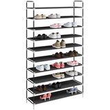  Stalak za cipele s 10 polica od metala i netkane tkanine crni | shoptok.hr